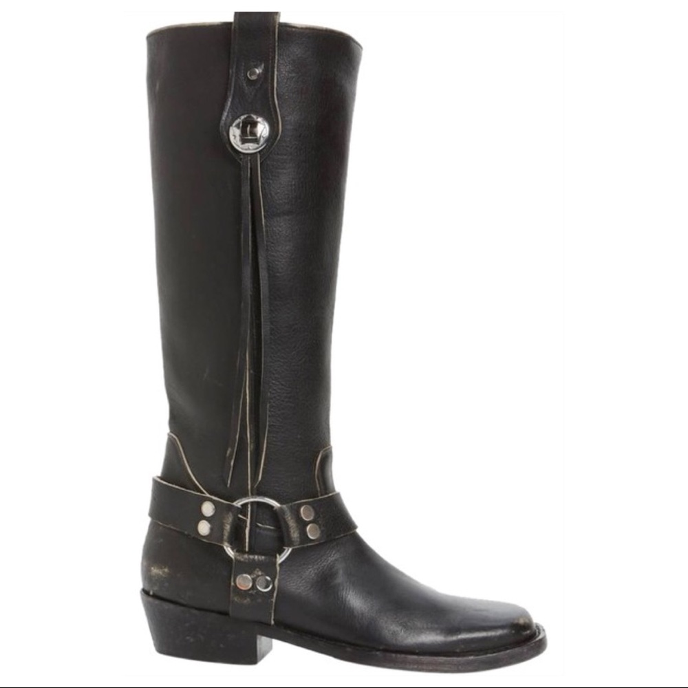 Balenciaga Distressed Knee High Harness Boot